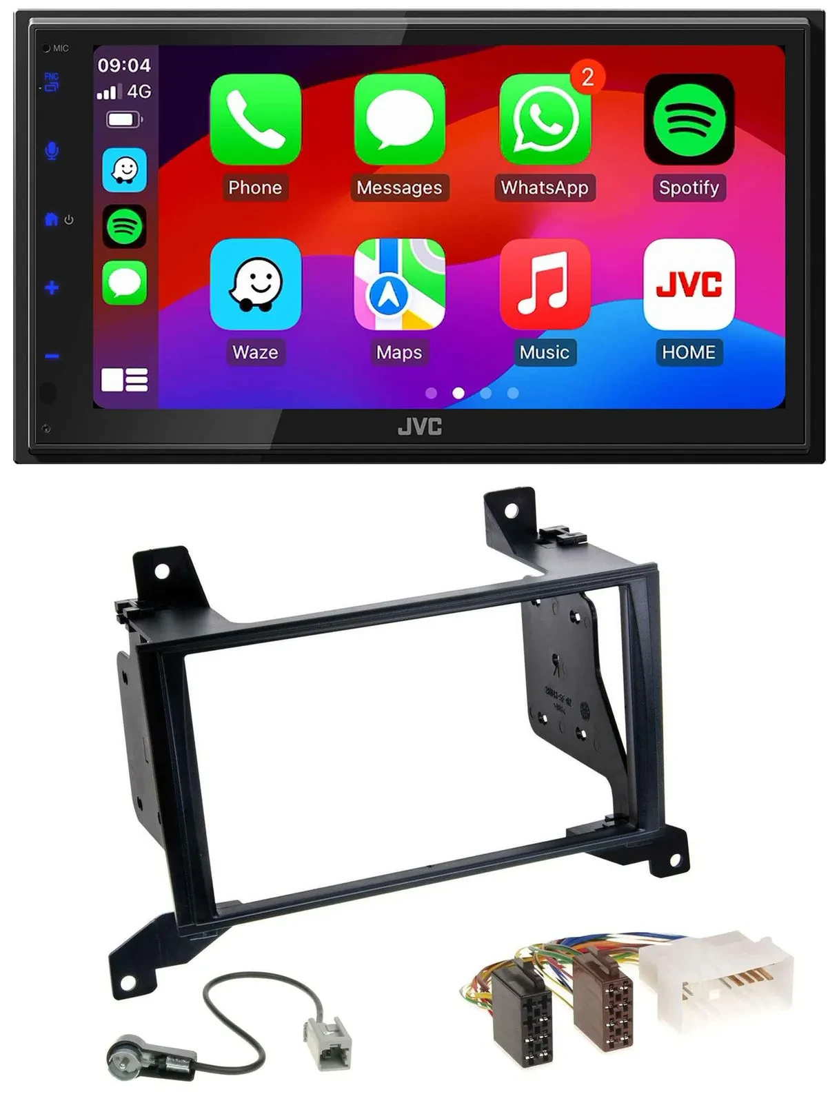 Автомагнитола для Hyundai Santa Fe CM (2009–2012) JVC 2 DIN, Bluetooth, USB, MP3, DAB