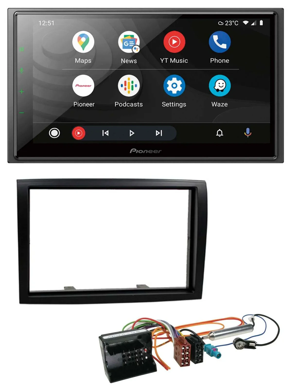 Pioneer USB 2DIN DAB MP3 Bluetooth Autoradio für Citroen Jumper 06-11 schwarz