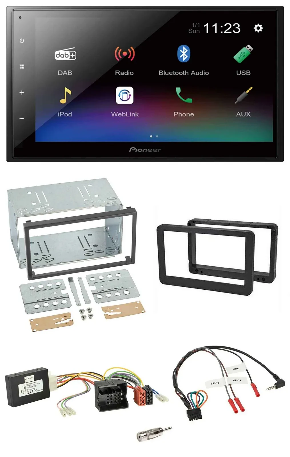 Pioneer USB Bluetooth DAB 2DIN Lenkrad Autoradio für Alfa Romeo Brera 159 Spider