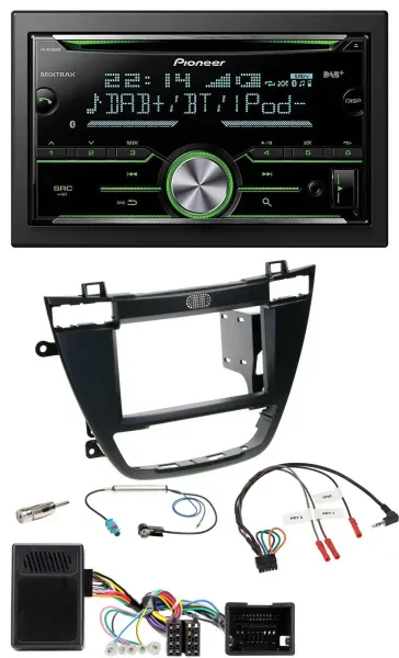 Pioneer Bluetooth Lenkrad DAB 2DIN USB CD Autoradio für Opel Insignia ab 08 schw