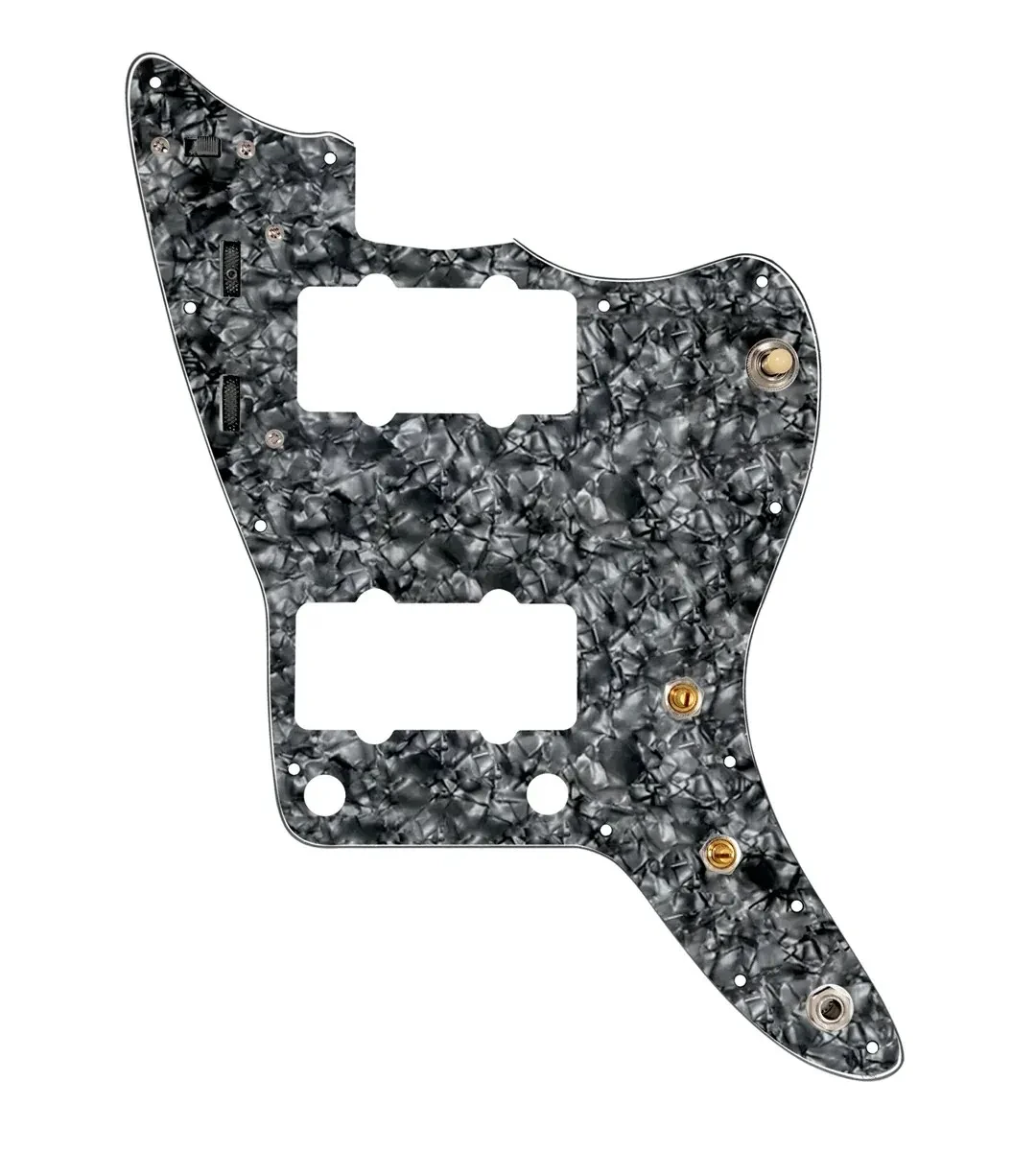 920D Custom Pre-Wired Pickguard for Jazzmaster, Black Pearl, JMH-V Wiring Har...