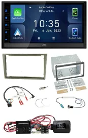 JVC DAB Bluetooth Lenkrad USB 2DIN Autoradio für Opel Corsa D satin-stone 09-14