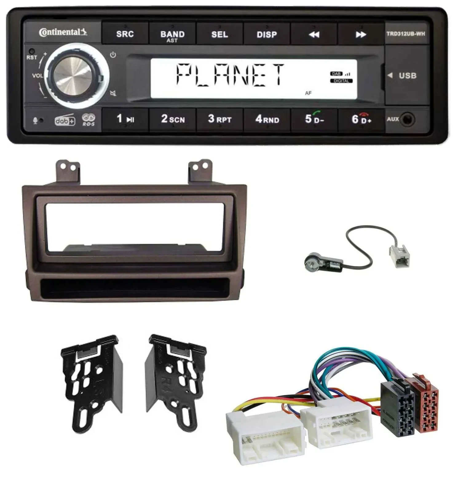Автомагнитола для Hyundai Sonata Continental 1DIN, USB, AUX, DAB, MP3, темно-коричневый