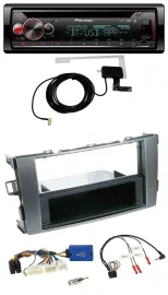 Автомагнитола Pioneer DAB CD USB Bluetooth для Toyota Auris 2011–2012 антрацит с поддержкой управления на руле