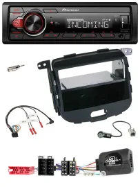 Автомагнитола Pioneer Bluetooth, USB, DAB для Hyundai i10 (2009–2013), черный, резиновое покрытие, с поддержкой кнопок на руле