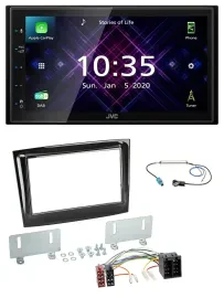 JVC DAB 2DIN MP3 Bluetooth USB Autoradio für Fiat Doblo ab 15 piano schwarz
