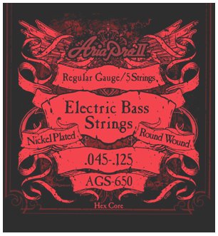 Струны для 5-ти струнной бас-гитары Aria AGS-650 Regular Gauge 45-125