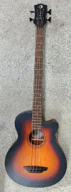 Luna Tribal 34" Scale-Length Acoustic-Electric Bass Guitar, Tobacco Sunburst