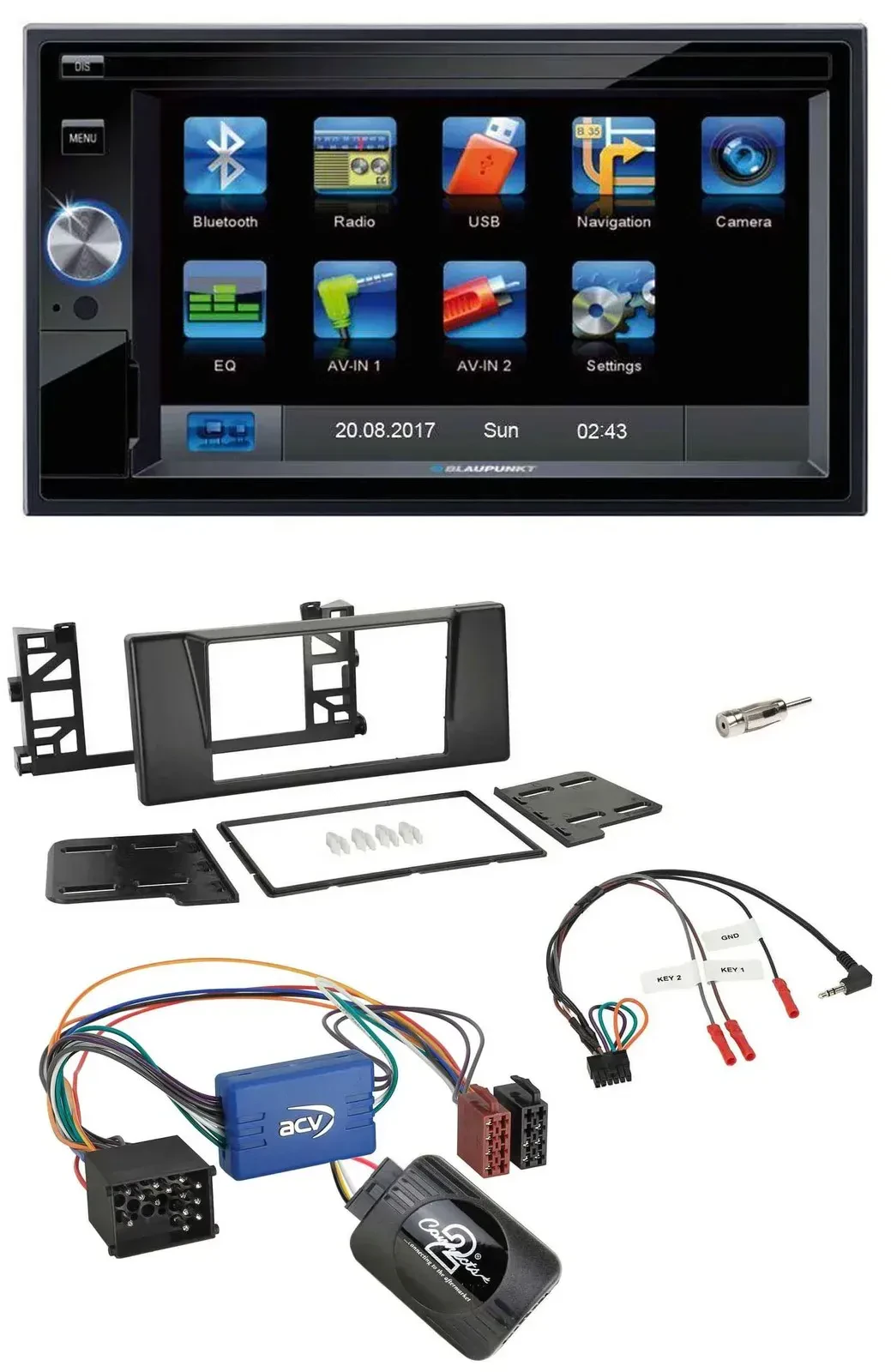 Blaupunkt 2DIN Bluetooth TMC USB Lenkrad SD Navigation für BMW 5er E39 96-04 Akt