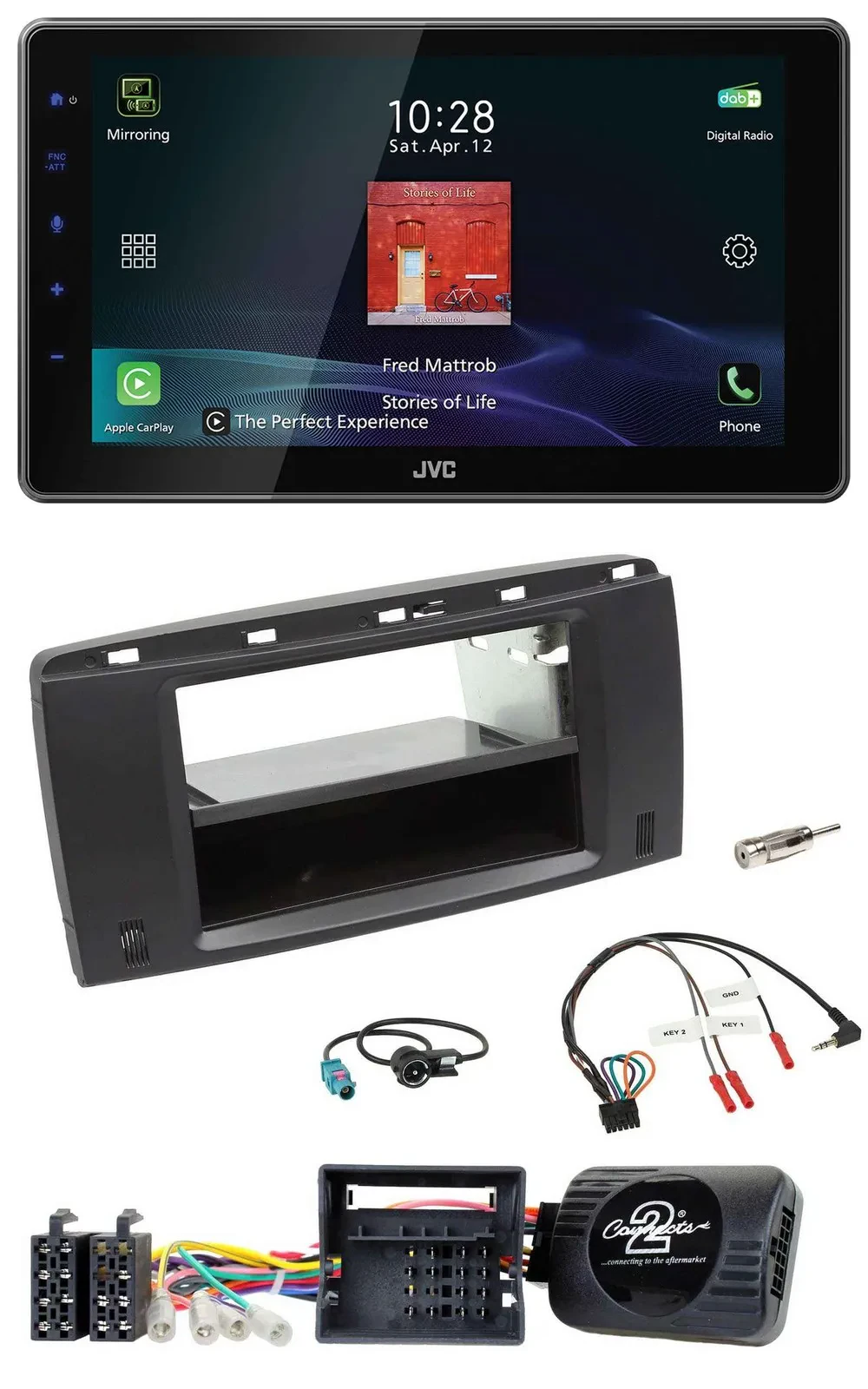 JVC DAB Lenkrad Bluetooth USB Autoradio für Mercedes R-Klasse W251 2006-2012