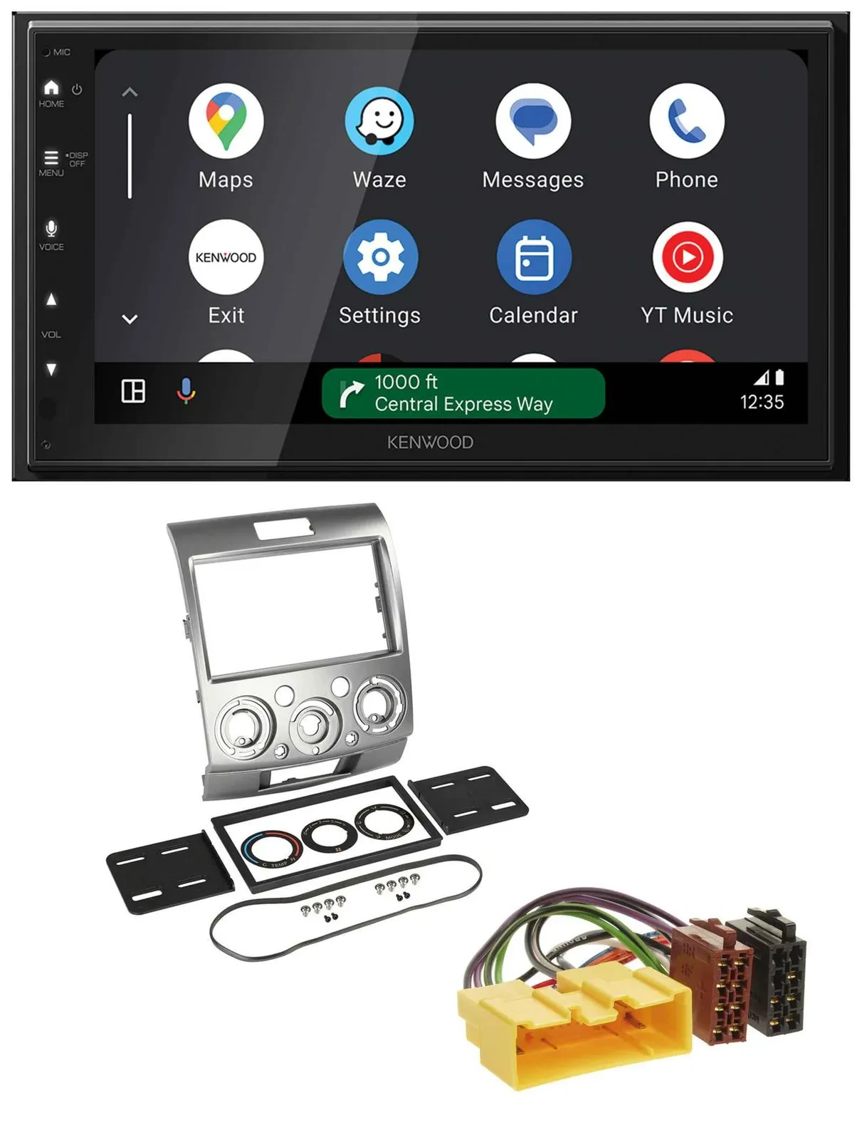 Автомагнитола Kenwood 2DIN, DAB, Bluetooth, USB, MP3 для Ford Ranger (2007–2011)