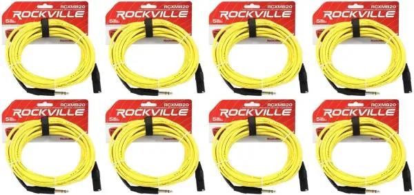 Коммутационный кабель Rockville RCXMB20-Y Yellow 6.1 м (8 штук)