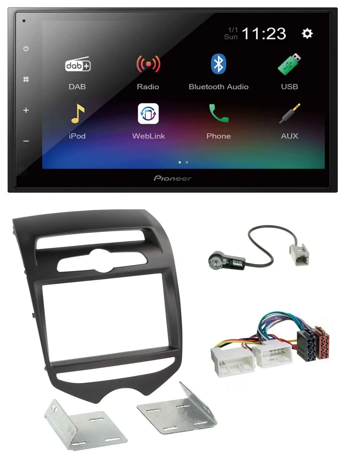 Pioneer USB Bluetooth DAB 2DIN MP3 Autoradio für Hyundai ix20 ab 2010 man. Klima