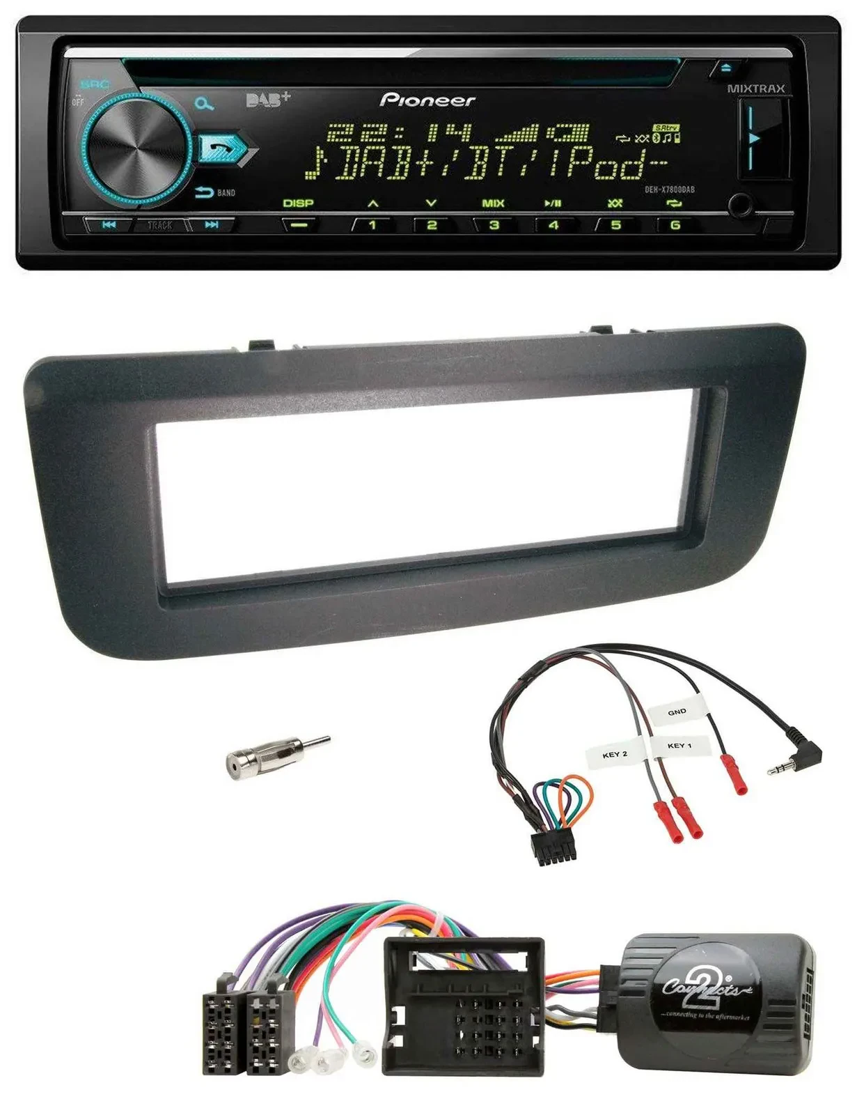 Pioneer DAB Lenkrad CD USB Bluetooth Autoradio für Skoda Fabia 07-14 Praktik Roo