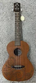 Luna UKE TTN MAH EL Acoustic Electric Tenor Tattoo Mahogany Ukulele with Gig Bag