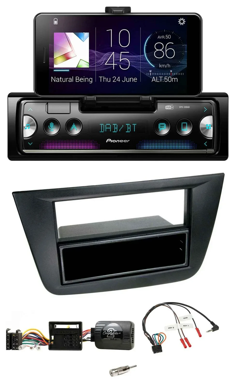 Pioneer USB Lenkrad Bluetooth DAB Autoradio für Seat Altea Toledo 2004-2009 schw