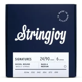 Stringjoy Balanced Medium Gauge Nickel Wound Bass VI Strings - 24-90