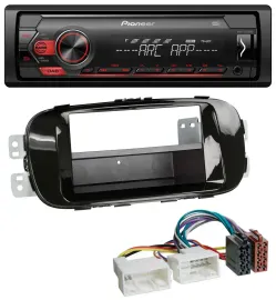 Pioneer DAB 1DIN MP3 AUX USB Autoradio für Kia Soul PS ab 14 piano-schwarz