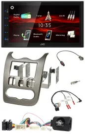 JVC USB Bluetooth Lenkrad DAB 2DIN Autoradio für Dacia ab 2012 dunkelsilber