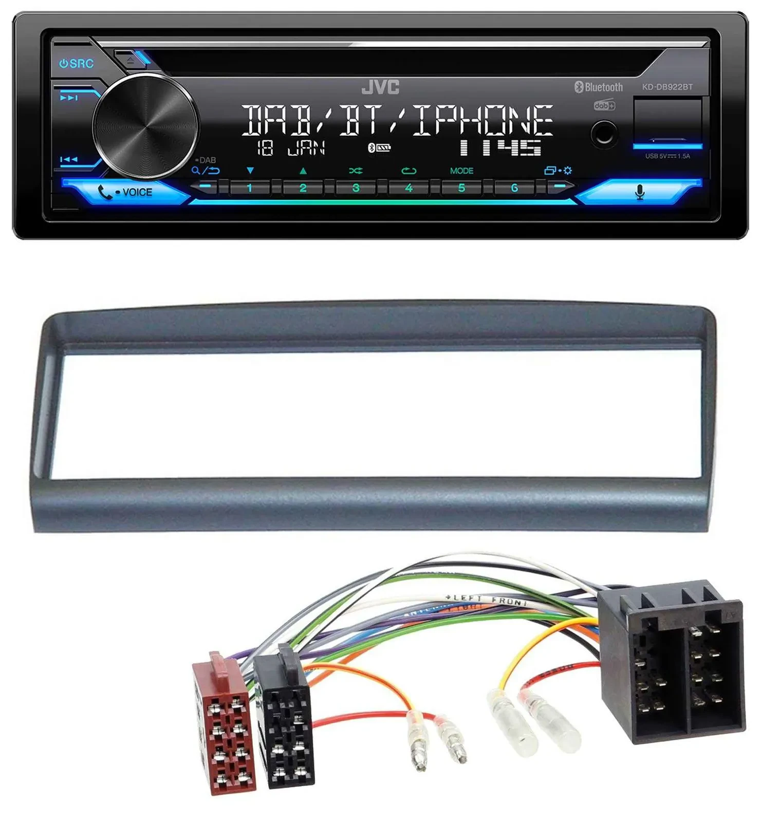 JVC Bluetooth MP3 USB DAB CD Autoradio für Alfa Romeo Spider GTV 1994-2005