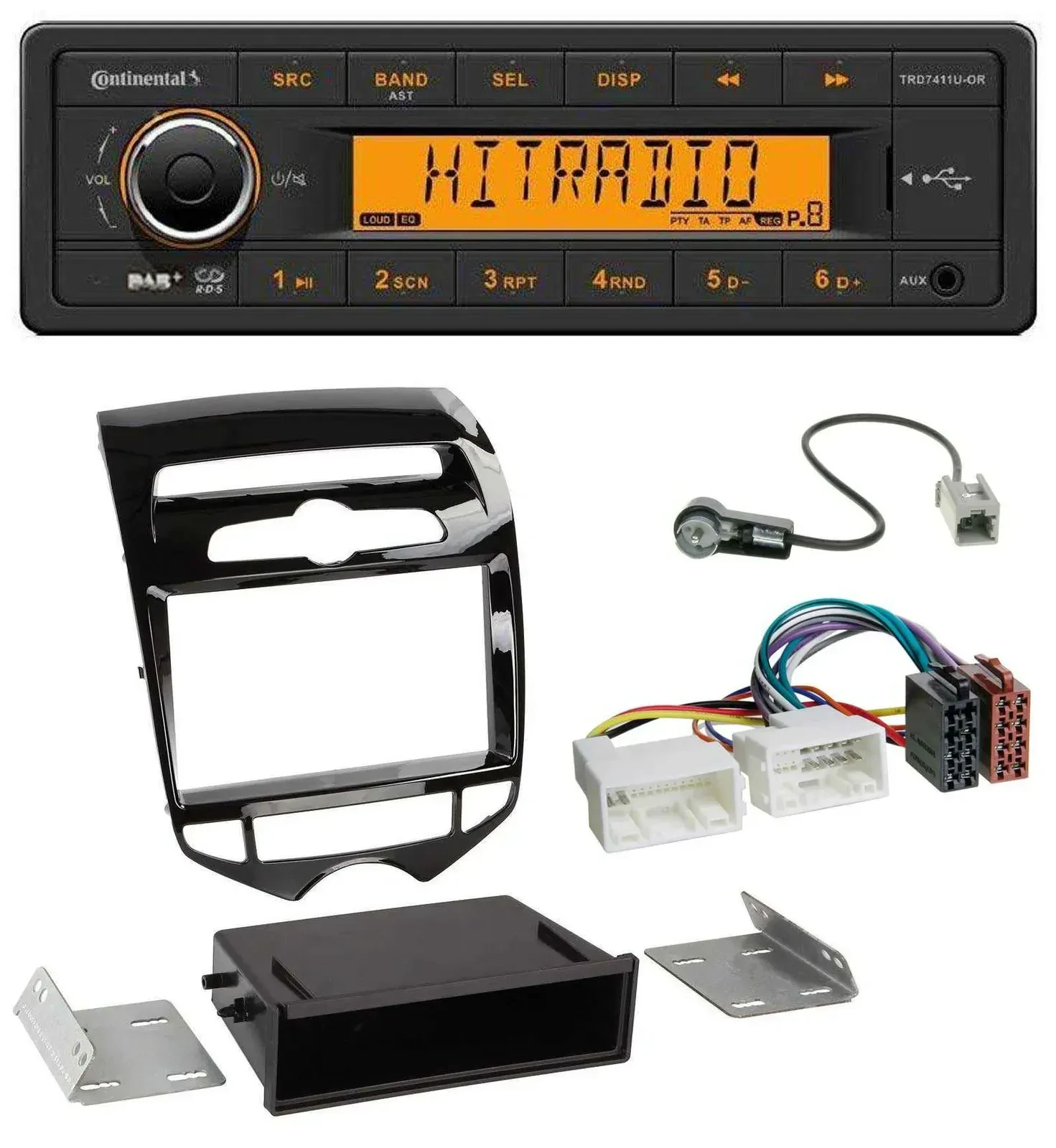 Continental 1DIN DAB MP3 AUX USB Autoradio für Hyundai ix20 ab 10 autom. Klima