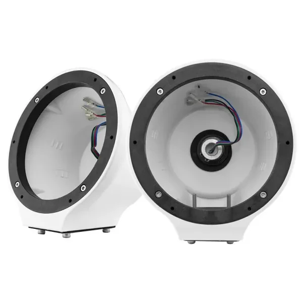 DS18 EN-JS6/WH 6.5" Universal Flat Mount Kick Panel Speaker Pod w/ RGB LED White
