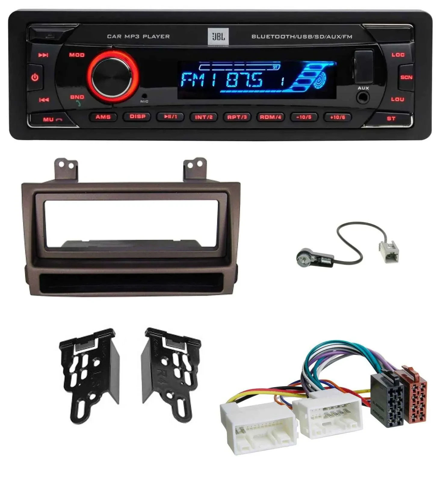 JBL AUX MP3 USB Bluetooth SD Autoradio für Hyundai Sonata ab 09 dunkelbraun meta