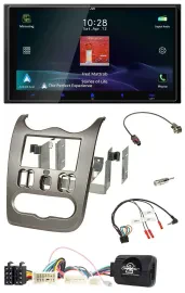 JVC USB Bluetooth 2DIN DAB Lenkrad Autoradio für Dacia ab 2012 dunkelsilber