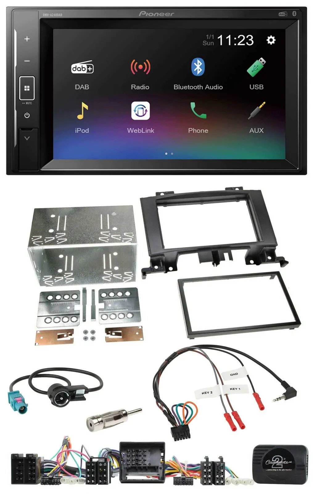 Pioneer DAB Lenkrad 2DIN Bluetooth USB Autoradio für Mercedes Sprinter Audio 5 2