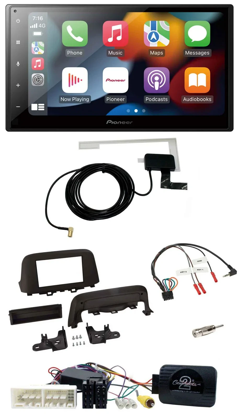 Pioneer Lenkrad USB Bluetooth DAB 2DIN Autoradio für Hyundai Kona ab 2013