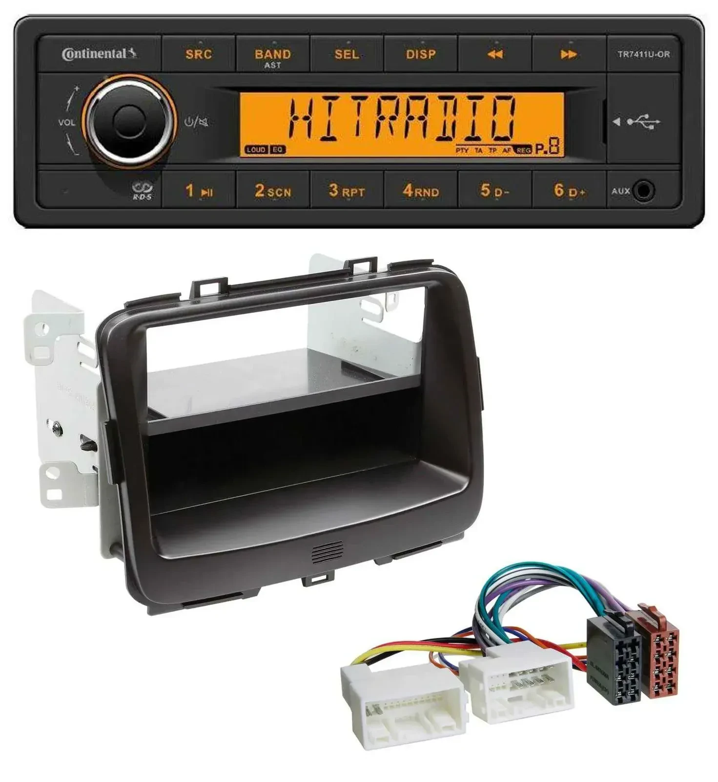 Continental 1DIN USB AUX MP3 Autoradio für Kia Carens 4 (RP, ab 2013)