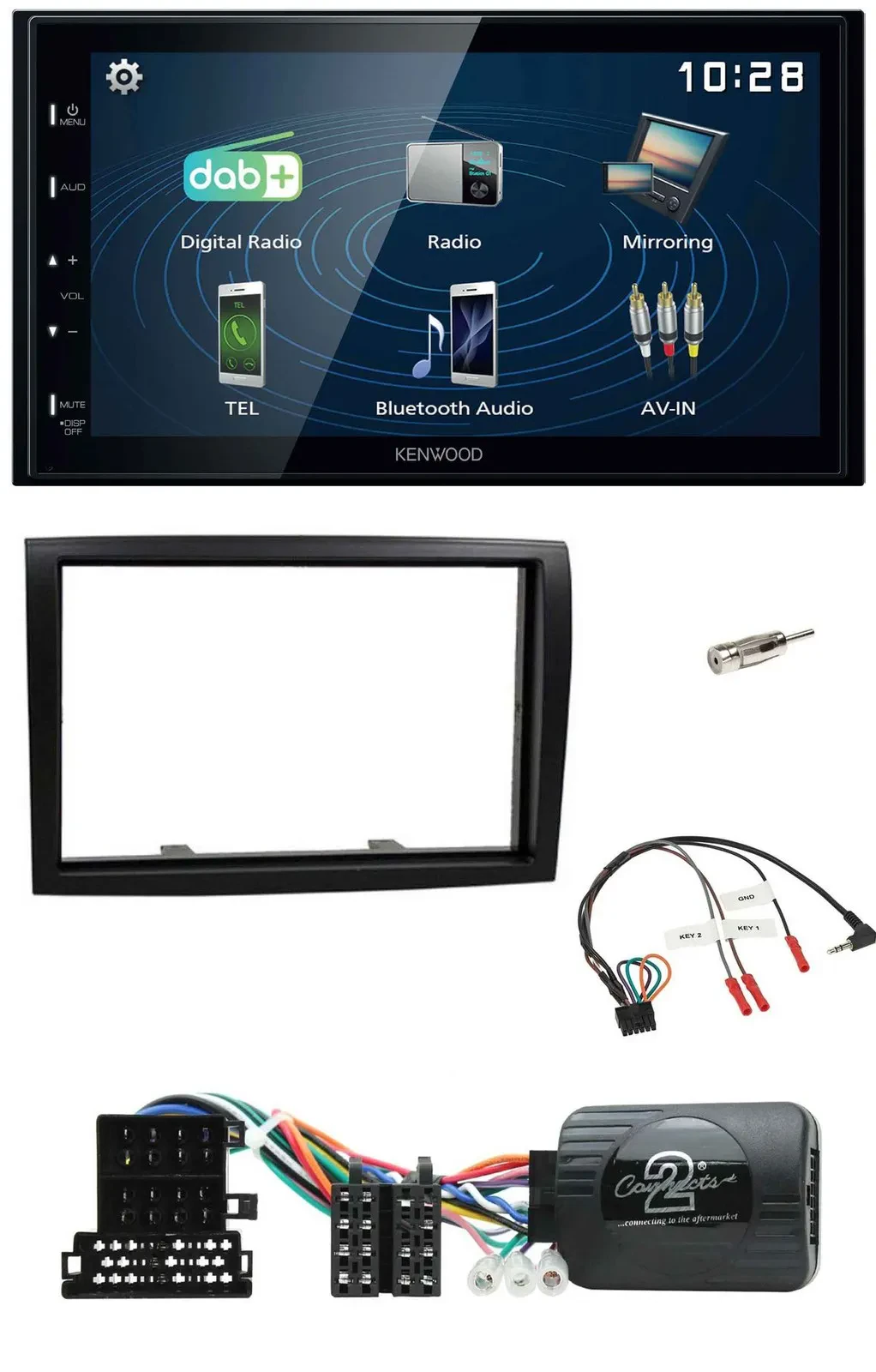 Kenwood 2DIN Bluetooth Lenkrad USB DAB Autoradio für Citroen Jumper 2008-2011