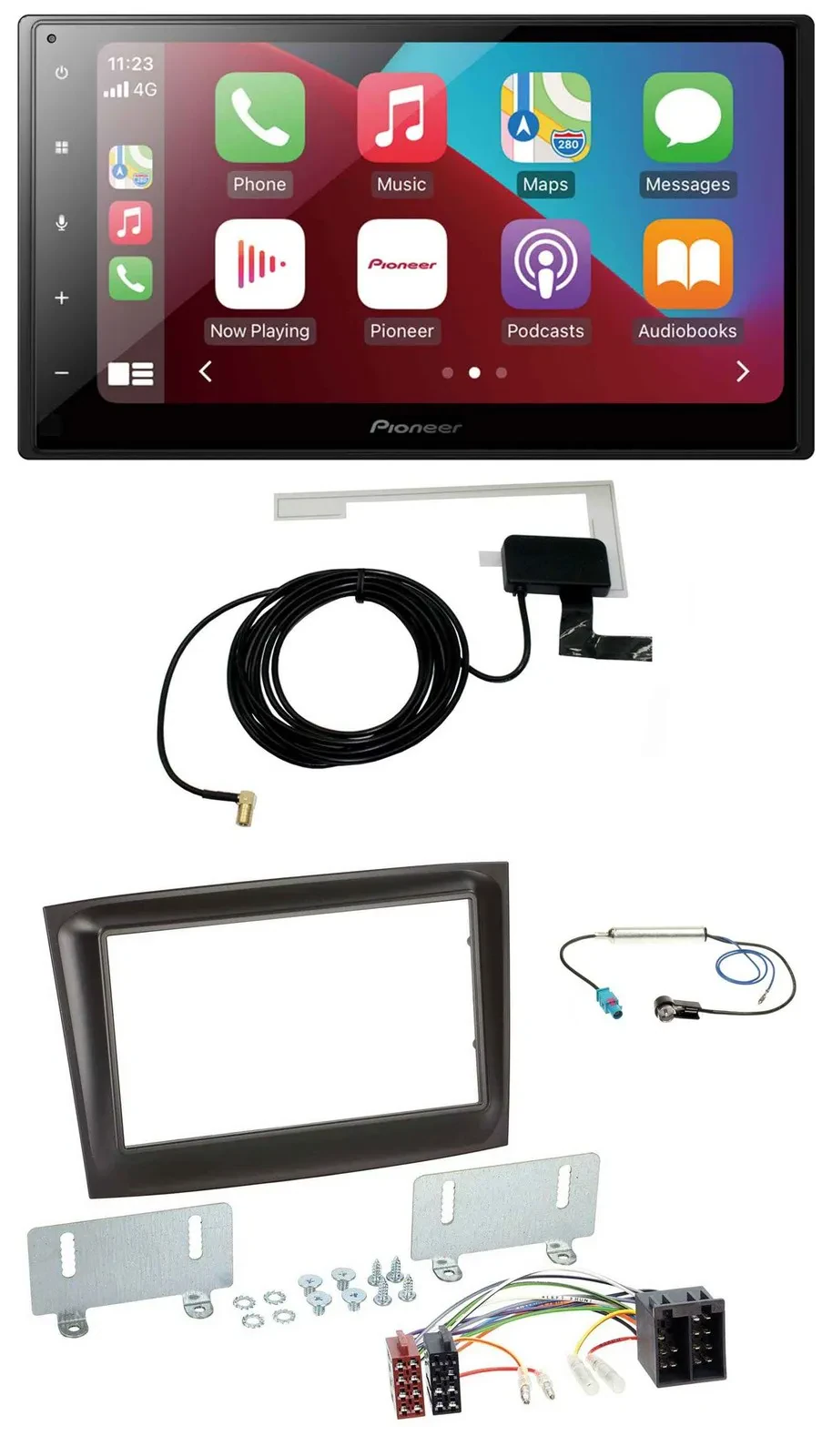 Автомагнитола Pioneer 2DIN USB Bluetooth DAB MP3 для Fiat Doblo (с 2015), черный