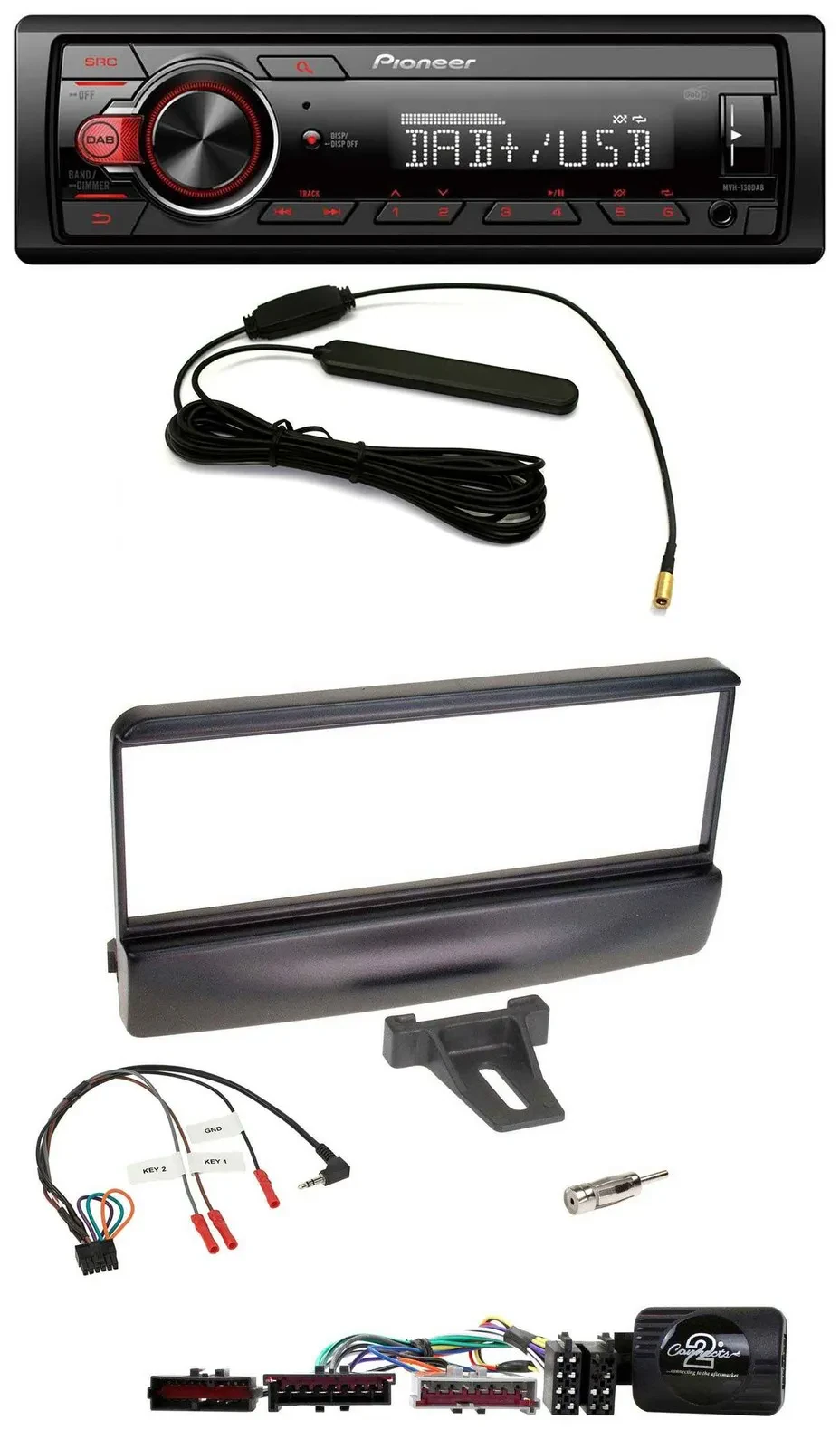 Pioneer MP3 DAB 1DIN Lenkrad USB Autoradio für Ford Escort Focus schwarz