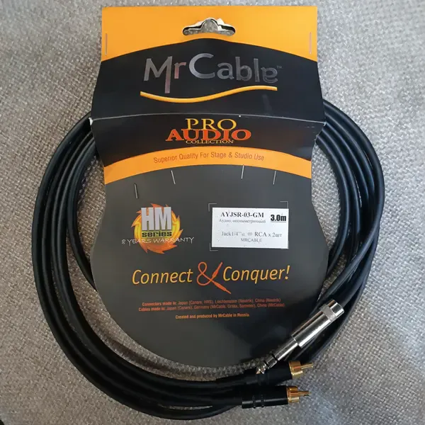 Кабель соединительный аудио MrCable AYJSR-03-GM стереоджек-2RCA 3м