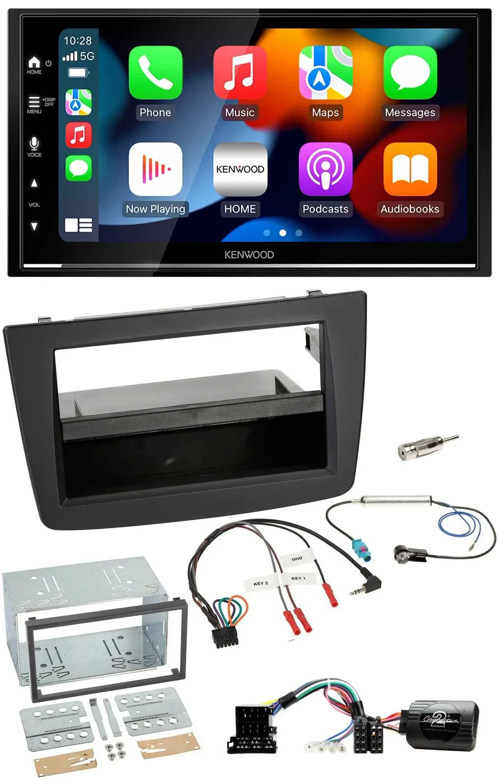 Автомагнитола для Alfa Romeo MiTo 2008–2014 Kenwood 2-DIN, DAB, USB, Bluetooth