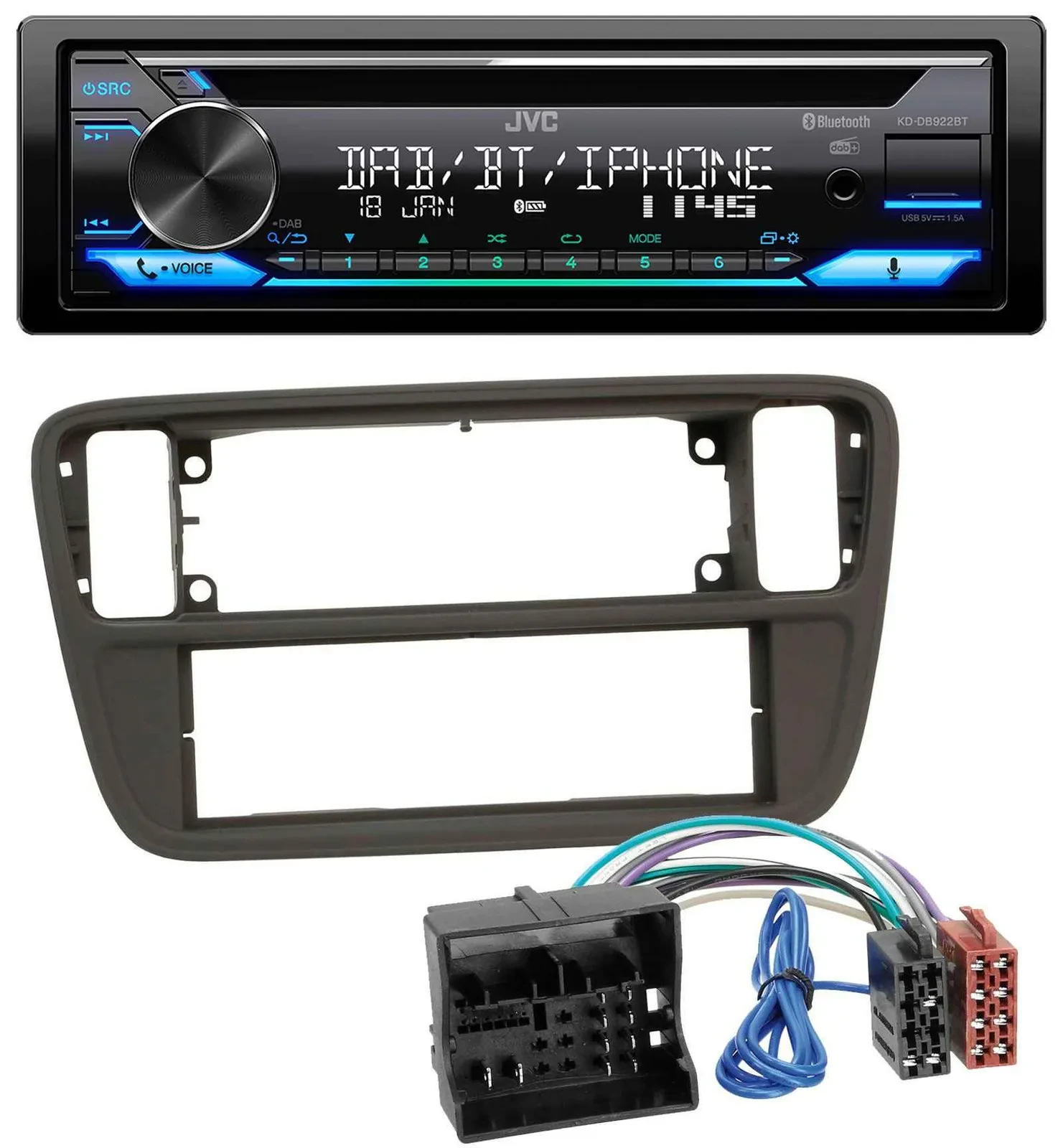 JVC Bluetooth MP3 USB DAB CD Autoradio für Seat Mii (ab 2011)