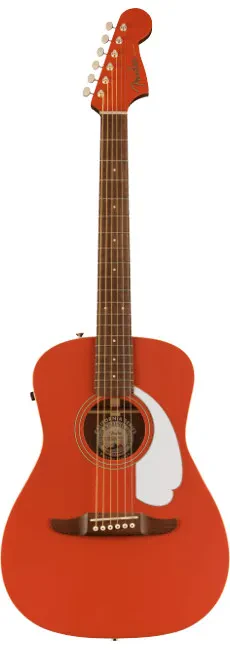 Fender California Series Malibu Player Parlor Acoustic Electric, Fiesta Red