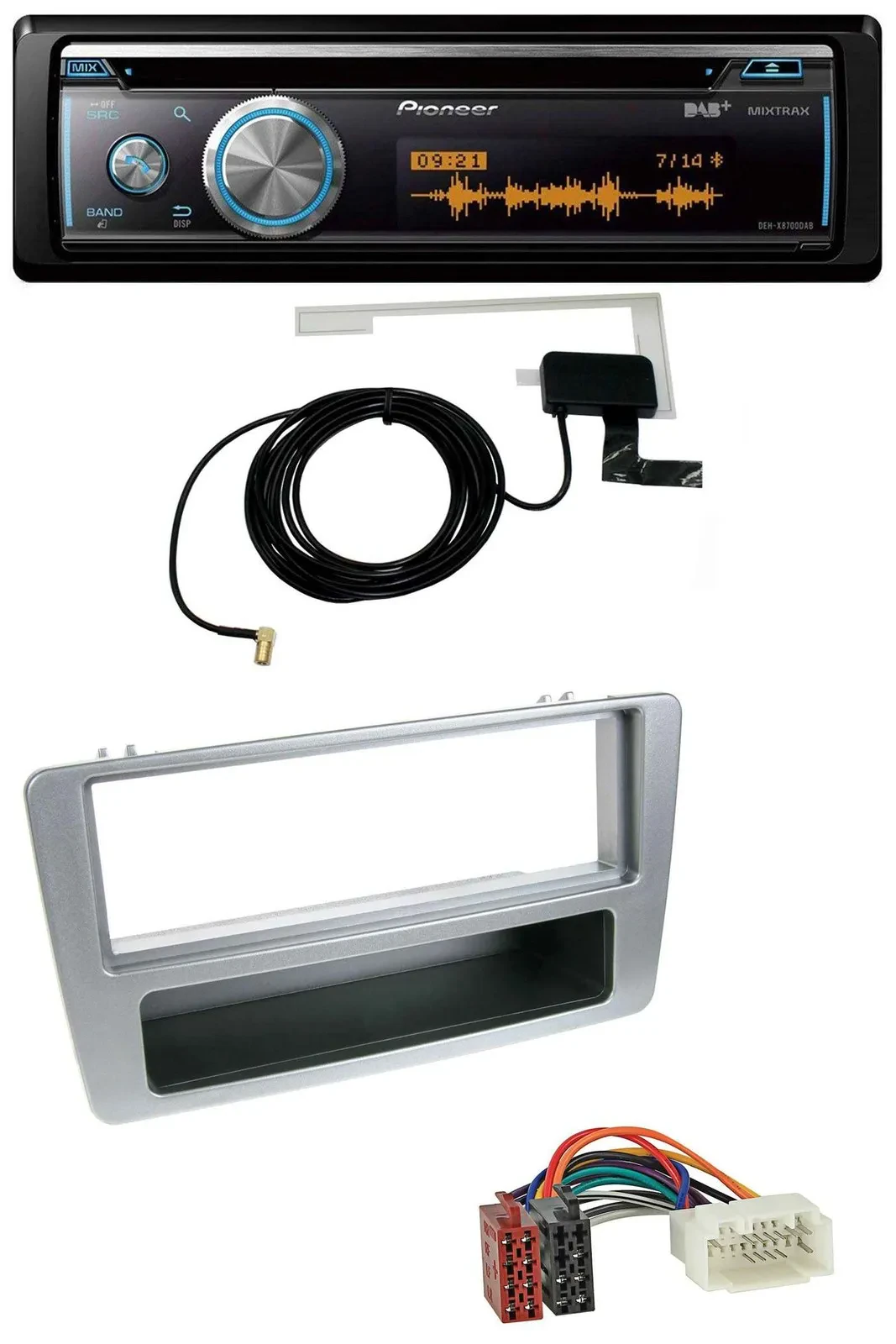 Автомагнитола для Honda Civic (2001–2003) Pioneer Bluetooth, DAB, MP3, USB, CD, серебристая