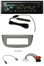 Автомагнитола для Renault Twingo Pioneer CD/MP3/AUX/DAB/USB бежево-серая