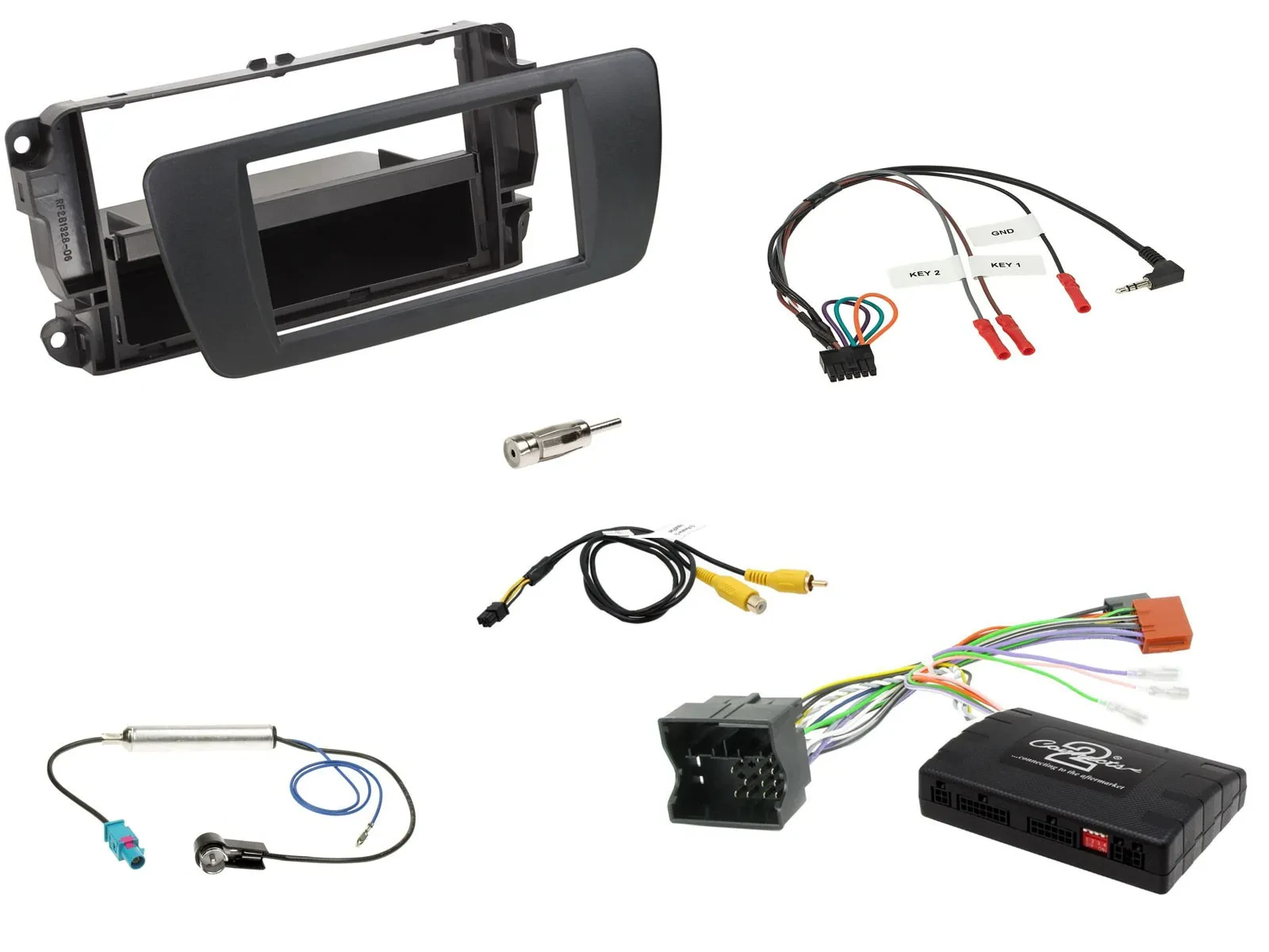 Einbauset Lenkradadapter DIN Autoradio für Seat Ibiza 2008-2015 schwarz