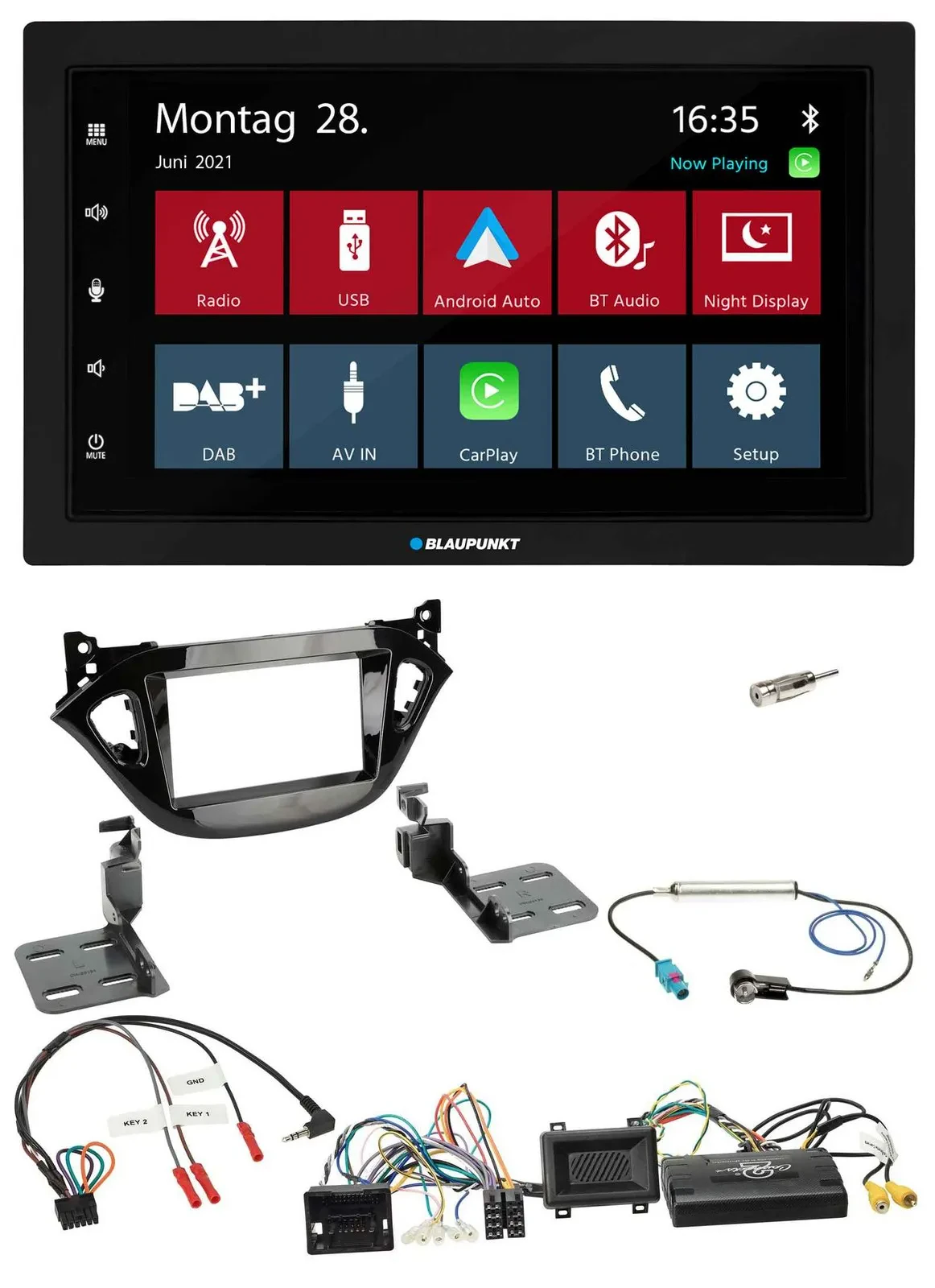Blaupunkt Lenkrad Bluetooth DAB 2DIN USB Autoradio für Opel Adam Corsa E 2017-20