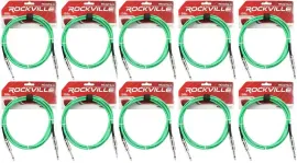 Инструментальный кабель Rockville RCGT6.0G Green 1.8 м (10 штук)