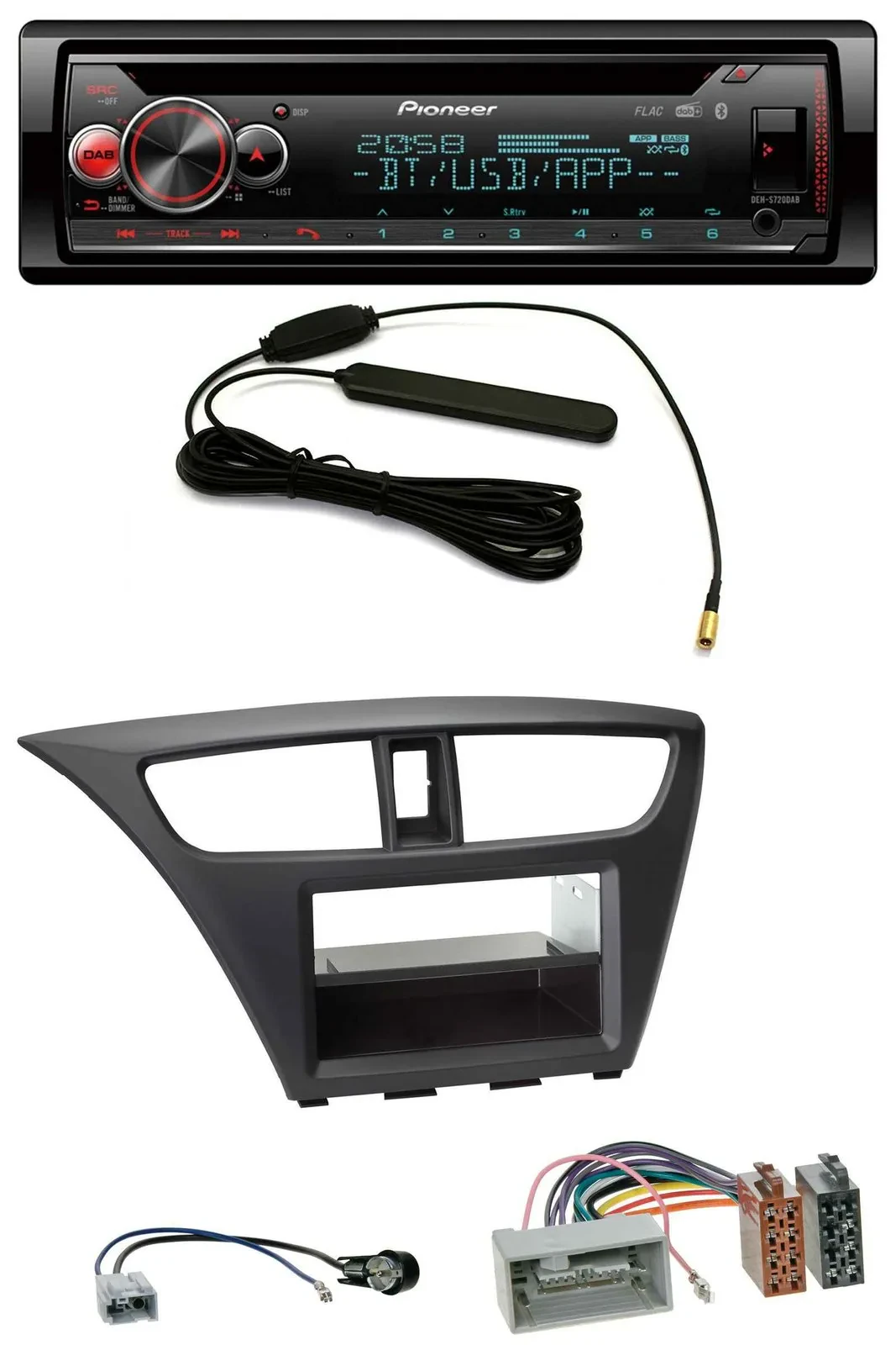 Автомагнитола для Honda Civic (с 2012) Pioneer USB, DAB, MP3, Bluetooth, CD