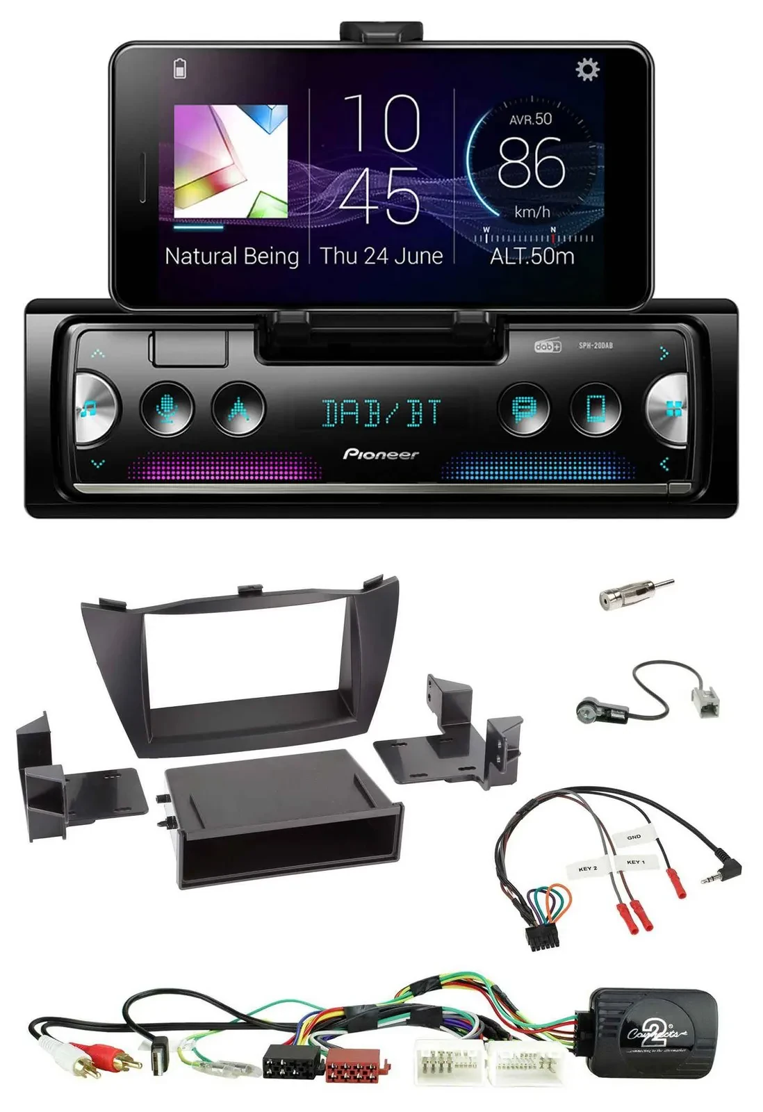 Автомагнитола для Hyundai Tucson 2010–2015 Pioneer USB, Bluetooth, DAB, поддержка управления на руле