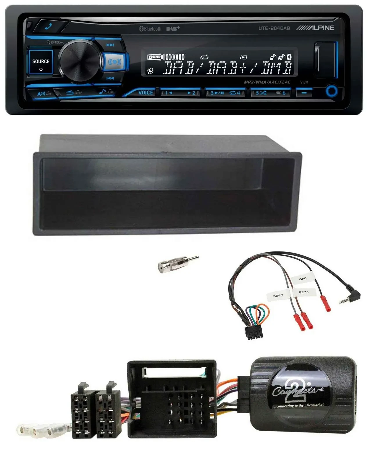 Alpine USB Bluetooth DAB Lenkrad Autoradio für Citroen C2 2006-2010 C3 2006-2014