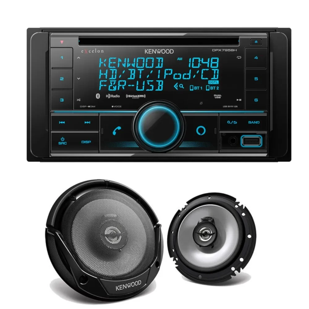 Kenwood DPX795BH Double-DIN CD Multimedia Receiver  + 6.5" Coaxial Speakers