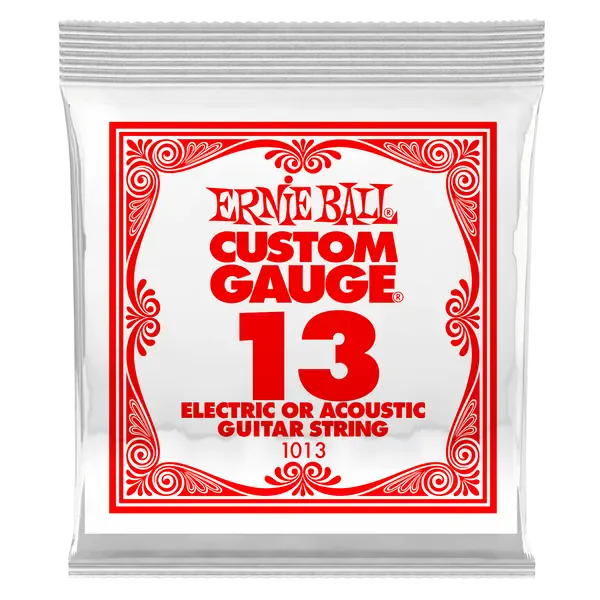 Струна для акустической и электрогитары Ernie Ball P01013 Custom gauge, сталь, калибр 13