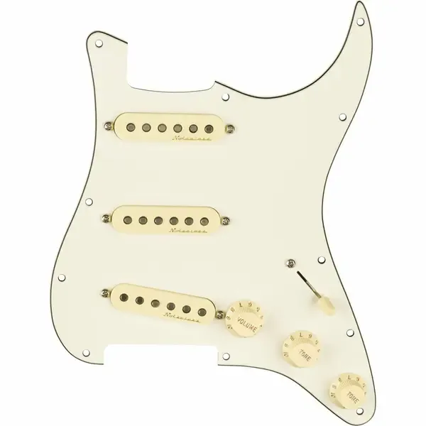 Комплект звукоснимателей для электрогитары Fender Strat Pickguard Vintage Noiseless SSS White