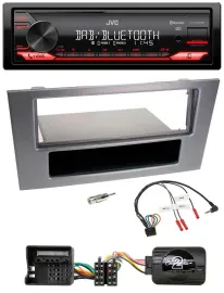 Автомагнитола для Ford Mondeo 2004–2007 JVC Bluetooth, USB, DAB, антрацит, поддержка управления на руле